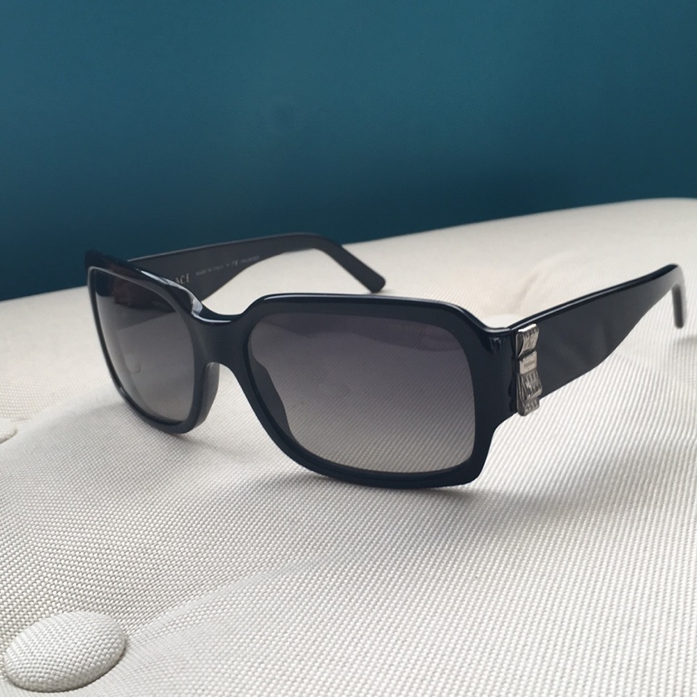 Black Versace Polarized Sunglasses with bow detail